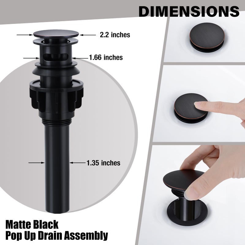 FGKQ Bathroom Faucets 3 Hole, 8 Inch Widespread Bathroom Sink Faucets with Pop Up Drain, Sink Faucet Bathroom 2 Handles with Water Supply Pipes,Oil Rubbed Bronze - Image 4